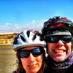 biking the dead sea; israel; cycling; smiling