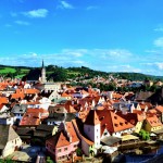 we stopped in cesky krumlov czech republic on our bicycle tour from prague to dubrovnic; vienna prague greenways; bicycle touring eastern europe; two wheel travel