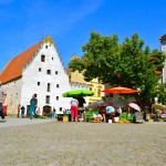 Ceske Budejovice, Czech Republic; farmer's market; bicycle touring; two wheel travel