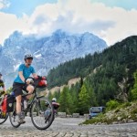 bicycle touring slovenia; Climbing Vršič Pass on loaded touring bikes; Two Wheel Travel