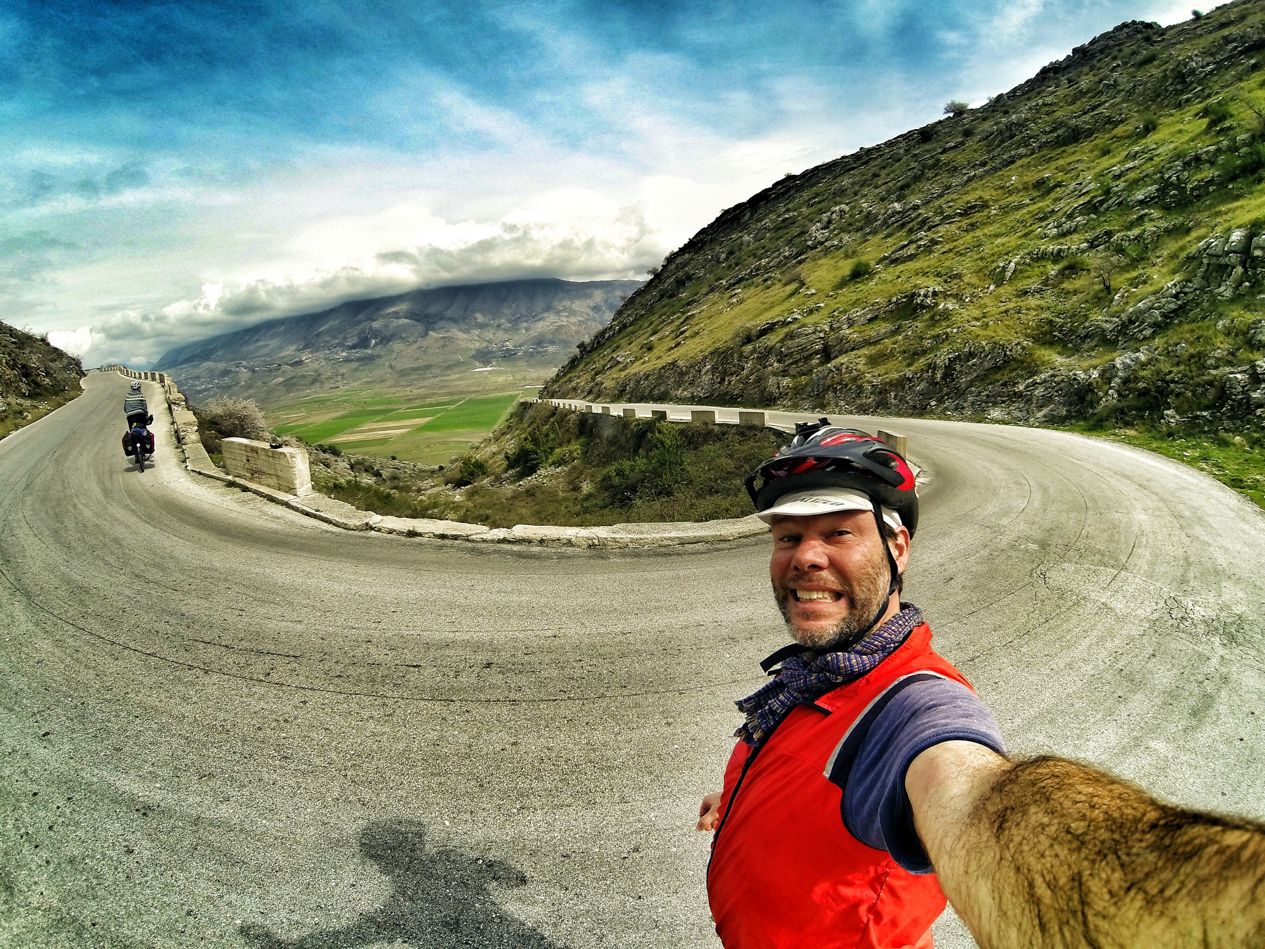 Bicycle Touring Albania. Climbing from Gjirokaster to Sarande