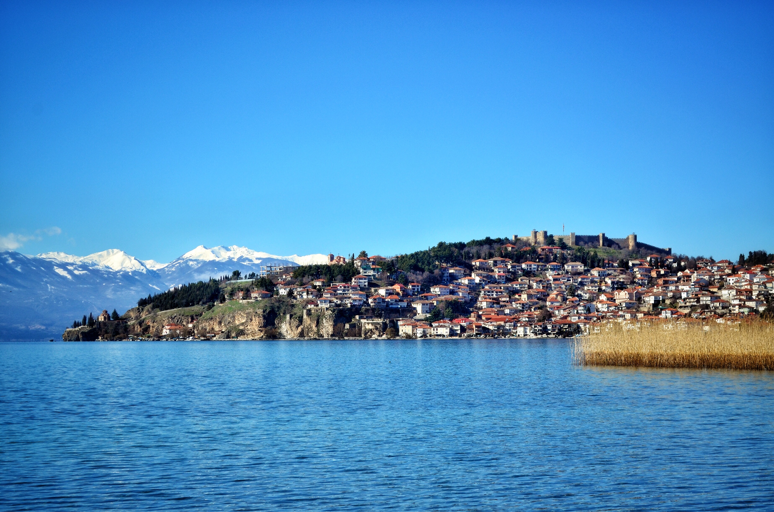 Lake Ohrid Macedonia is a great starting point for bicycle touring into Albania