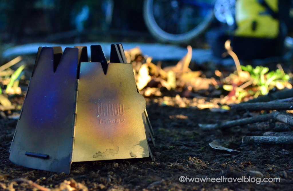 Vargo Titanium Hexagon Wood Stove for bicycle touring and ultra light bike packing